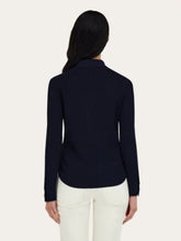 Ferragamo Navy Blue Knitted Long-Sleeve Shirt
