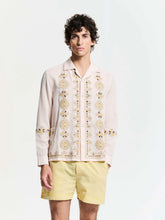 Baziszt Light Pink Roses Embroidered Shirt