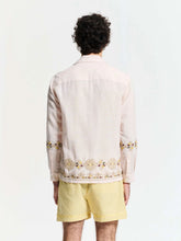 Baziszt Light Pink Roses Embroidered Shirt