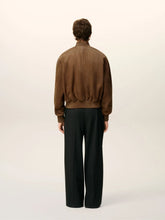 Ami Paris Hazelnut Suede Leather Zipped Jacket