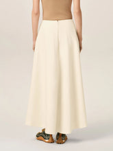 Ami Paris Ivory A-Line Cotton Linen Maxi Skirt