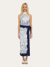 Ferragamo Blue Voyage Print Silk Sarong