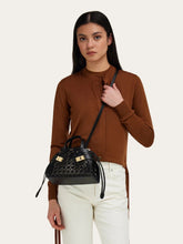 Ferragamo Black Mini Hug Laser-Cut Handbag