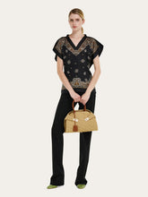 Ferragamo Natural Medium Hug Raffia Handbag