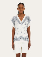 Ferragamo Sky Blue Arabesque Silk Poncho