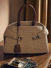 Ferragamo Natural Medium Hug Raffia Handbag