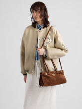 Prada Cocoa Brown Bonnie Medium Suede Handbag