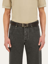 Ferragamo Brown Braided Adjustable Leather Belt