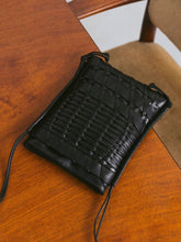HEREU Black Trena Flat Square Crossbody Bag