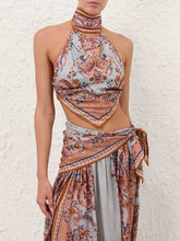 Zimmermann Blue Paisley Flora Aster Silk Scarf Top