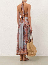 Zimmermann Blue Paisley Flora Aster Silk Scarf Top