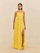 Cult Gaia Canary Ritz Silk Chiffon Gown