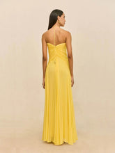 Cult Gaia Canary Ritz Silk Chiffon Gown