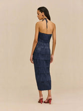 Cult Gaia Deep Lake Patrizia Plissé Midi Dress