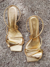 Cult Gaia Brass Ria Calla Lily Heeled Sandals