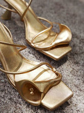 Cult Gaia Brass Ria Calla Lily Heeled Sandals