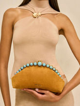 Cult Gaia Toasted Caramel Una Suede Clutch