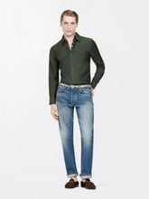 Tom Ford Green Wood Cotton Silk Washed Twill Military Shirt