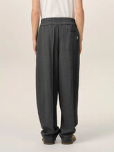 Ami Paris Carbon Grey Elasticated-Waist Wool Trousers