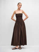 Matteau Chocolate Brown Shirred Maxi Dress