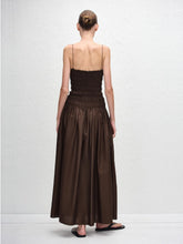 Matteau Chocolate Brown Shirred Maxi Dress