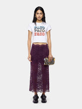 Rabanne Magenta Lace Midi Skirt