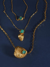 FENOMENA Gold Long Emerald Shell Necklace