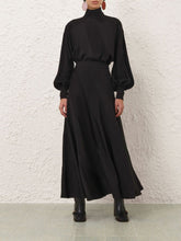 Zimmermann Black Bias Midi Skirt