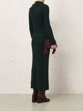 Zimmermann Bottle Green Valiant Merino Straight Skirt