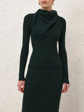 Zimmermann Bottle Green Valiant Merino Scarf Top