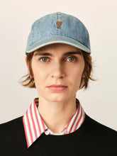 Ami Paris Used Blue Denim Ami de Coeur Cap