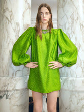 Valentino Garavani Avocado Silk-Linen Jacquard Mini Dress