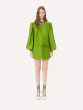 Valentino Garavani Avocado Silk-Linen Jacquard Mini Dress