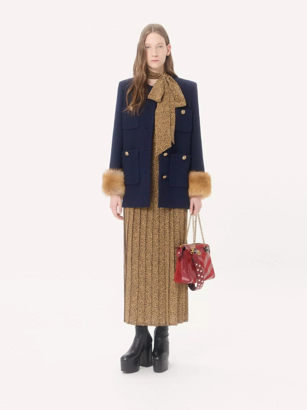 Valentino Garavani Navy Wool Tweed Caban Jacket | Fashion Clinic