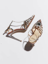 Francesco Russo Silver Cage Sandals in Mirrored Leather