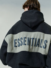 Fear Of God Essentials Iron Grey Heather Panelled Hooded Sweatshirt
