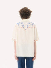 Valentino Garavani Latte San Gallo Linen Bowling Shirt