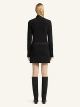 Courrèges Black Satin Scarf Collar Jersey Shirt
