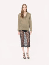 Valentino Garavani Gold Lurex Lace Trim V-Neck Jumper