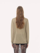 Valentino Garavani Gold Lurex Lace Trim V-Neck Jumper