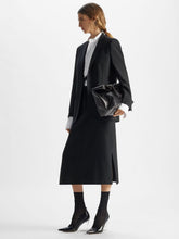 Fendi Black Grain de Poudre Wool Midi Skirt
