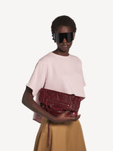 Balenciaga Berry Red Leather Clutch Bag