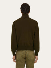 Ferragamo Olive Green Suede Knit Blouson