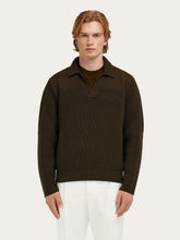 Ferragamo Olive Green Wool Polo Sweater