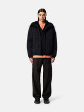 Stone Island Black Warp Rib Padded Hooded Jacket