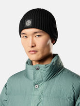 Stone Island Black Ribbed Geelong Wool Beanie