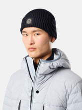 Stone Island Navy Blue Ribbed Geelong Wool Beanie