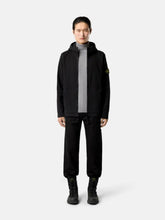 Stone Island Black Organic Cotton Zip-Up Hooded Sweatshirt