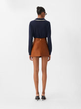 Versace Brown Nappa Plongé Leather Mini Skirt