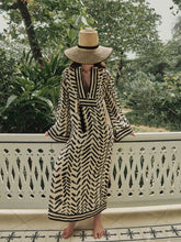 Johanna Ortiz Ecru and Black Squared Away Tunic Dress